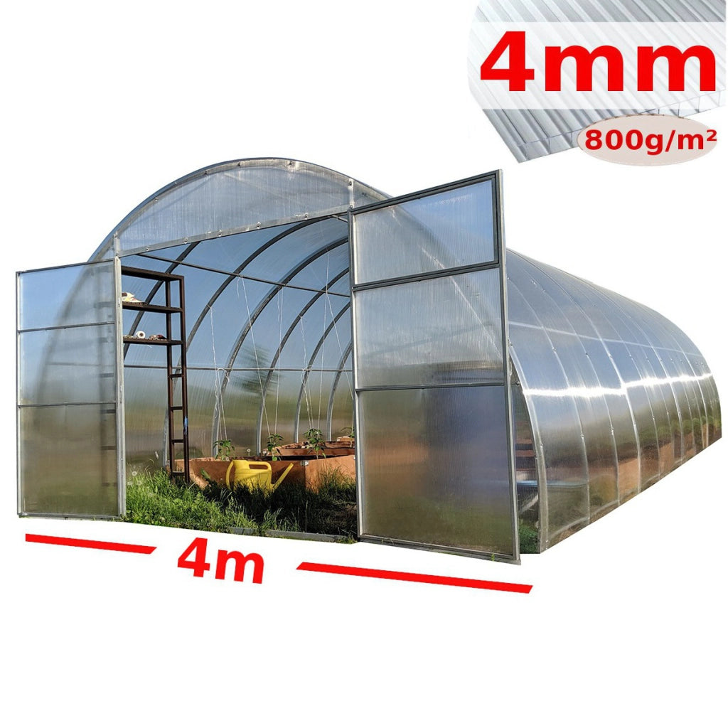 Serra ComPRO 4x12m con copertura policarbonato alveolare 4mm