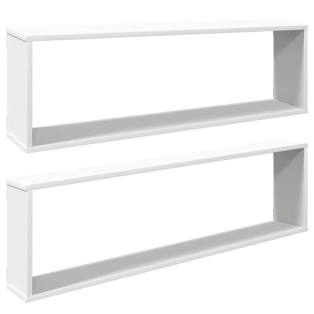 Mensole Parete a Cubo 2 pz Bianco 100x15x30 cm 807079