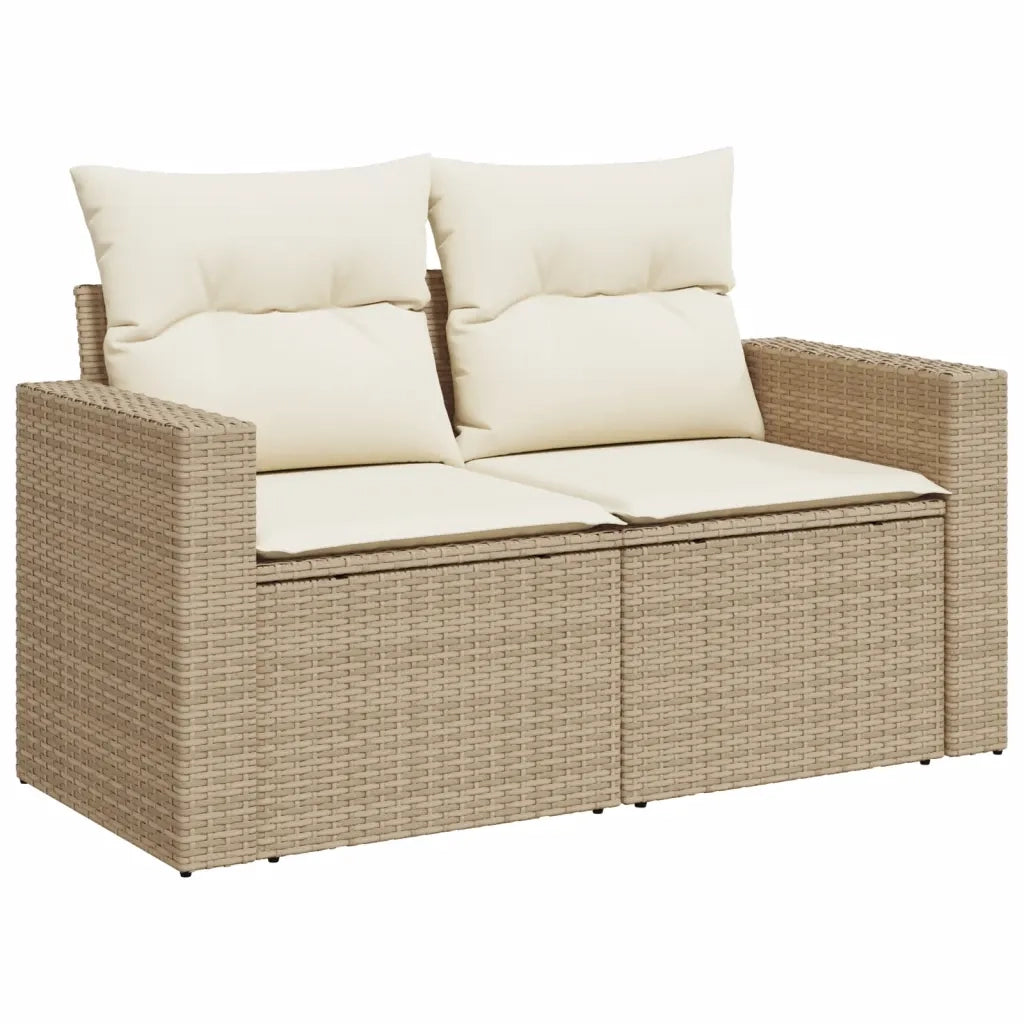 Set Divani da Giardino 11 pz con Cuscini Beige in Polyrattan 3228918