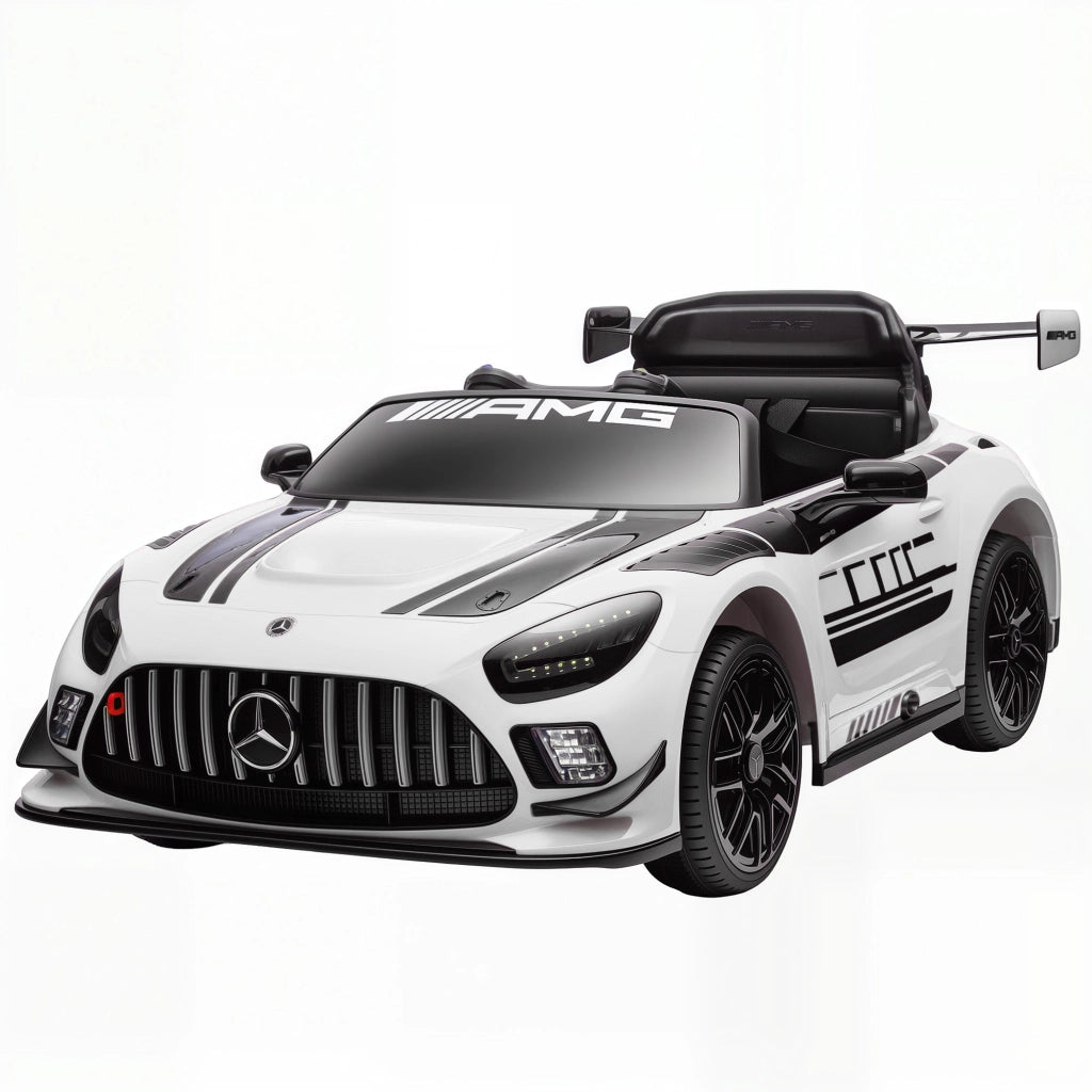 Auto Elettrica Bambini 3-8 Anni ¨C Minimal ¨C Bianco con Luci LED e Telecomando