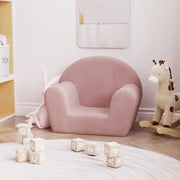 Divano per bambini rosa in morbido peluche 356985