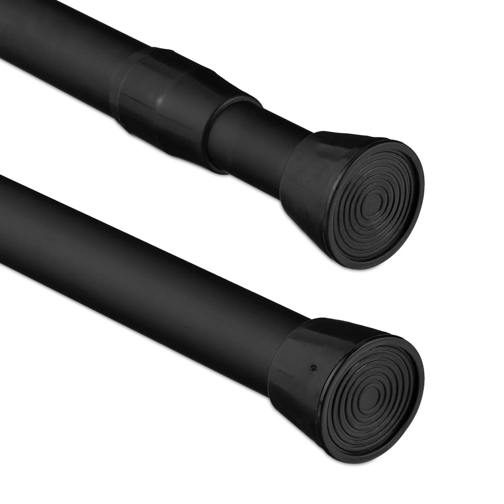 Bastone estensibile per tenda o doccia 66-110 cm montaggio facile design neutro in acciaio inossidabile nero 13_0013968