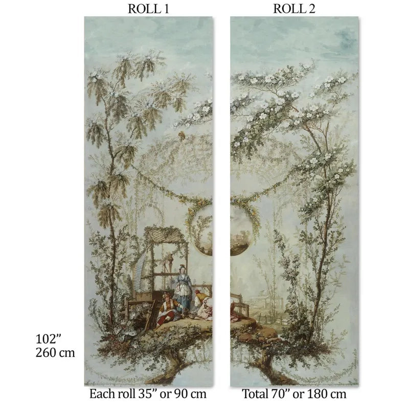 Carta da Parati Rococò Francese 180x260cm 4 mq