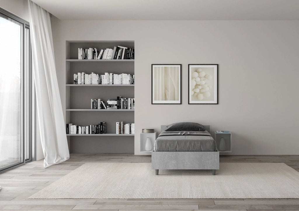 Letto Singolo 80x200 cm Senza Rete Nuamo Grigio