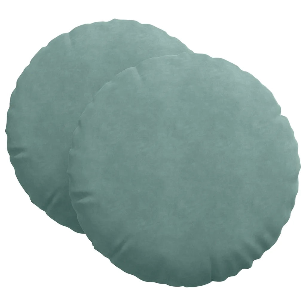 Cuscini per Seduta 2 pcs Verde Mare Ø60 x 21 cm Velluto 42014221