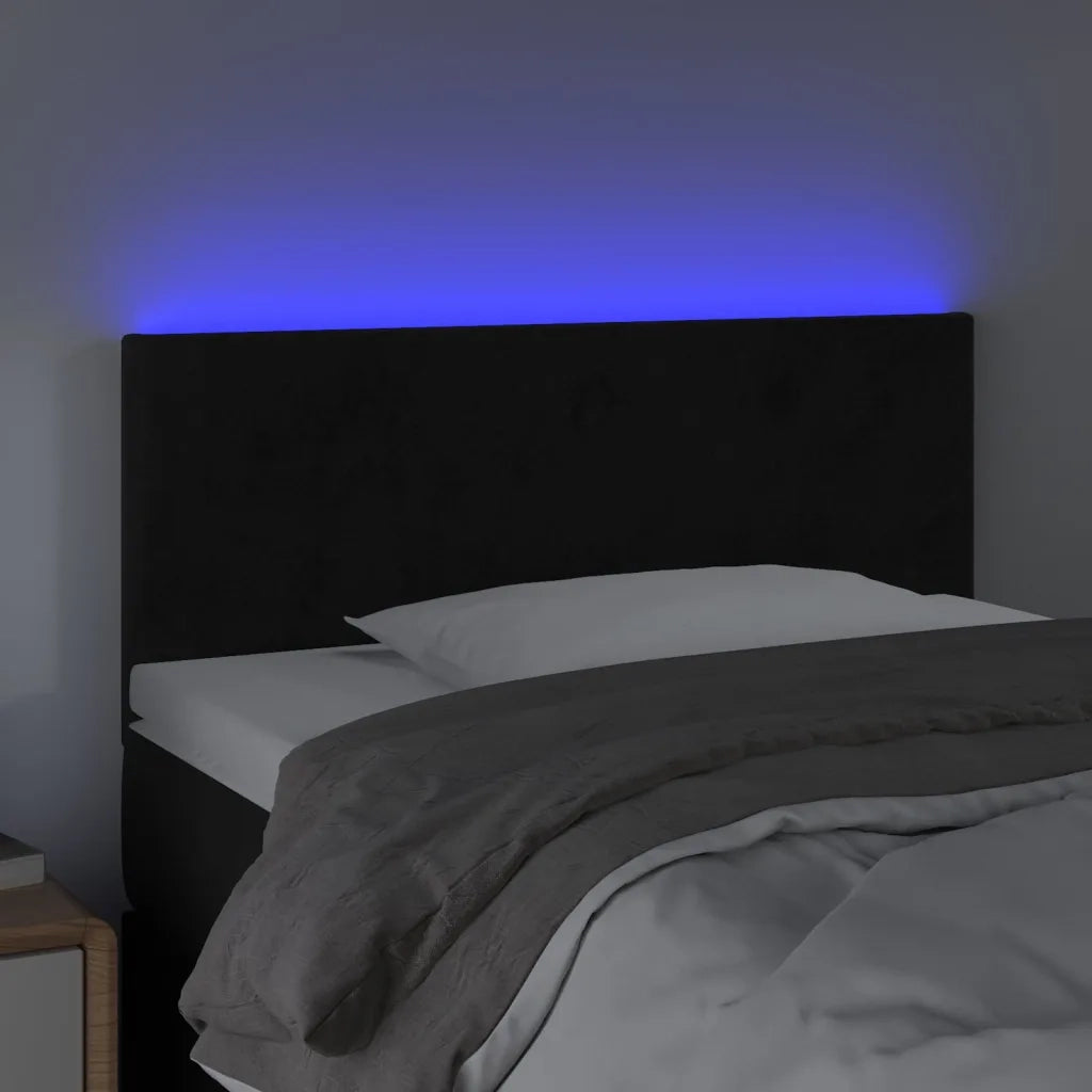 Testiera a LED-Testata con LED Nera 100x5x78/88 cm in Velluto 189262