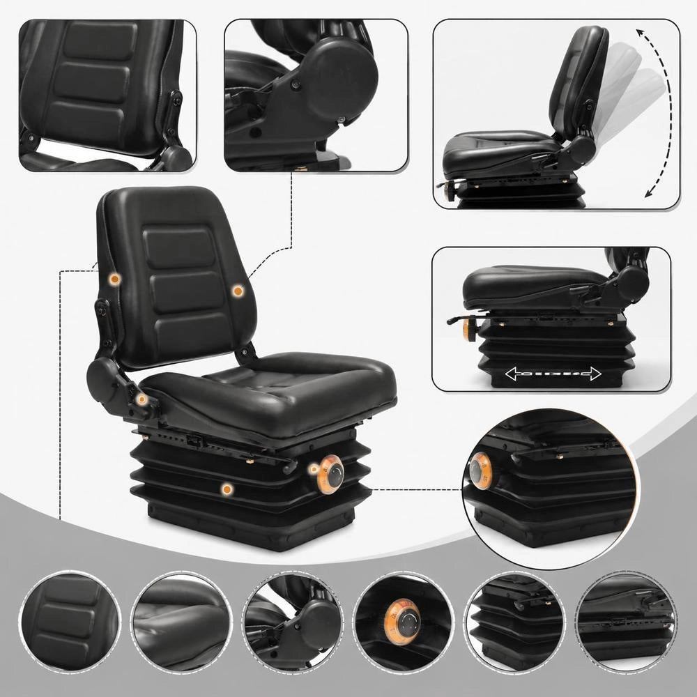 Forklift Seat, Tractor Seat, Suspension, Adjustable Backrest
