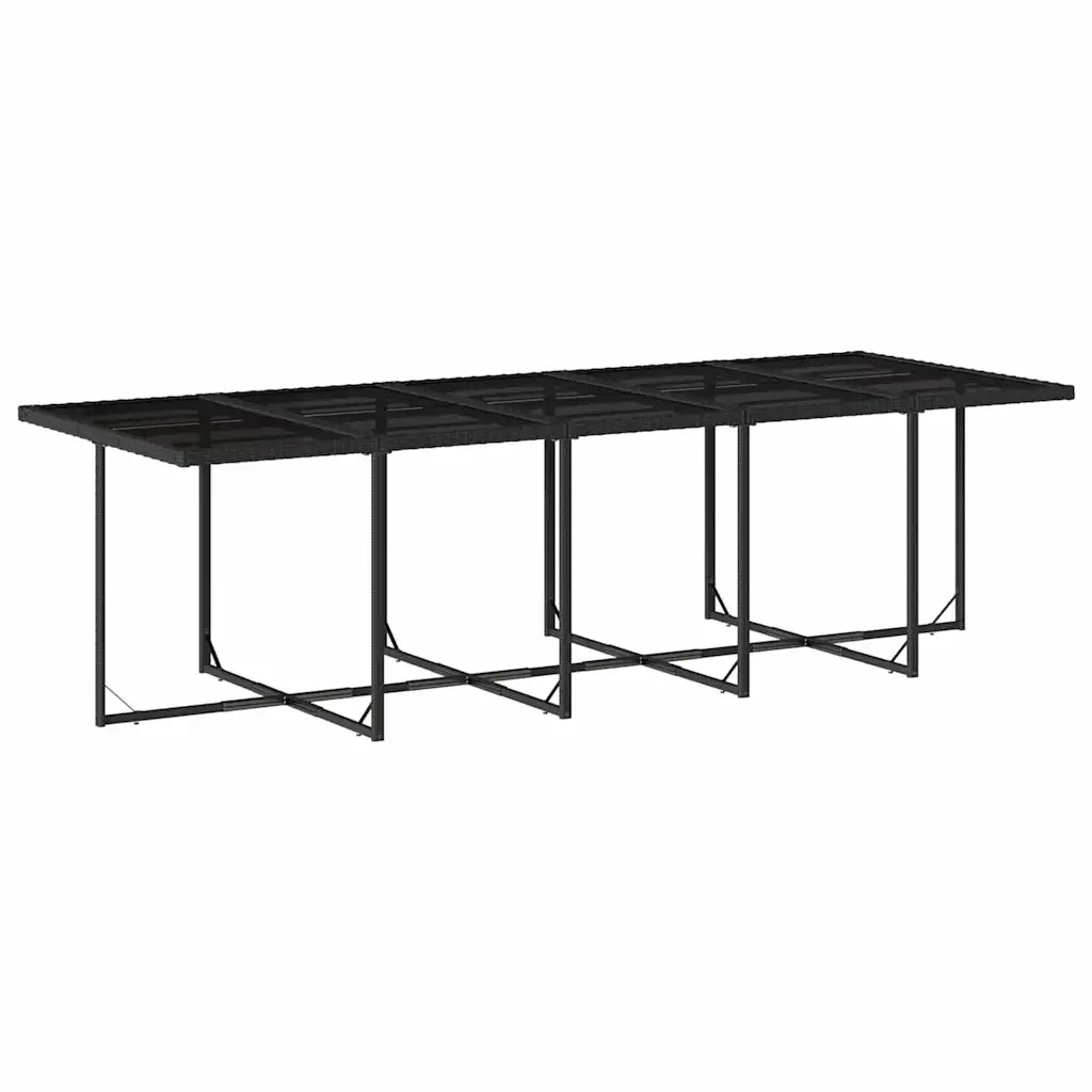 Set da Pranzo da Giardino 15 pz con Cuscini Nero in Polyrattan 3211531