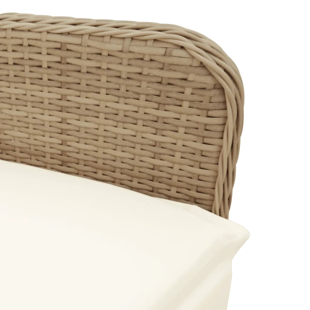 Set da Bistrò da Giardino 7 pz con Cuscini Beige in Polyrattan 3277100