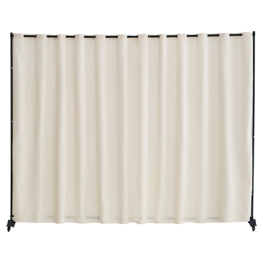 CLDMFGMS01 Divisorio per Ambienti con Ruote 308,5 x 45 x 245,5 cm Pannello Privacy Portatile Beige per Casa e Ufficio Robusto