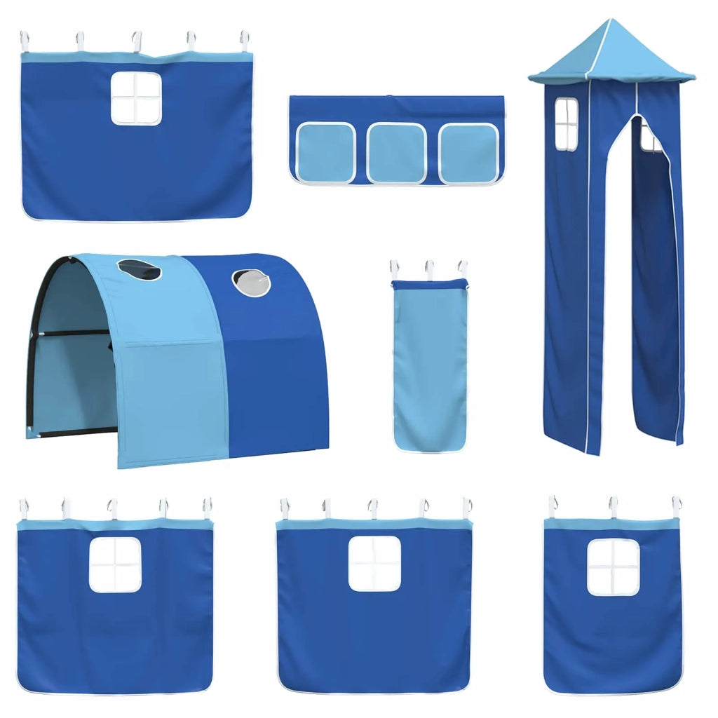 Letto a castello per bambini Bianco e Blu 90 x 190 cm Metallo 42020901