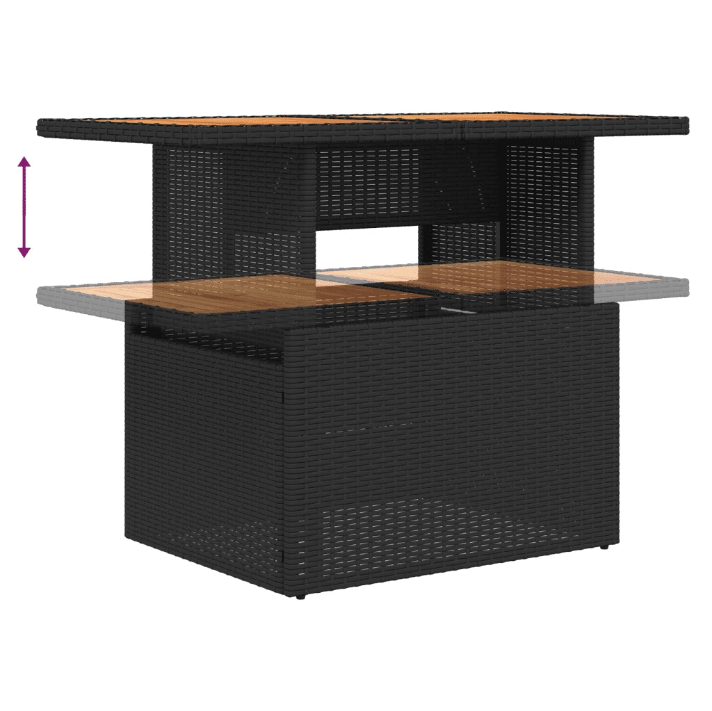 Set Divani da Giardino 10pz con Cuscini in Polyrattan Nero 3271013