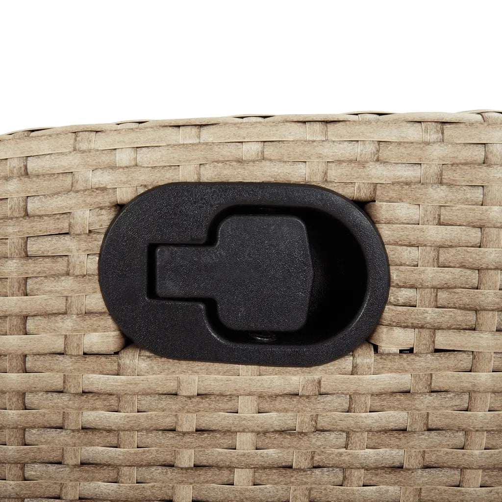 Set da Pranzo da Giardino 7 pz con Cuscini Beige in Polyrattan 3212817