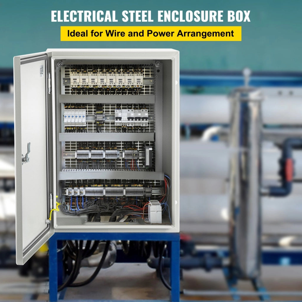 ST3 420 Quadro elettrico da parete in acciaio al carbonio 40 x 30 x 20 cm grigio RAL7035 scatola di derivazione impermeabile IP66 robusto