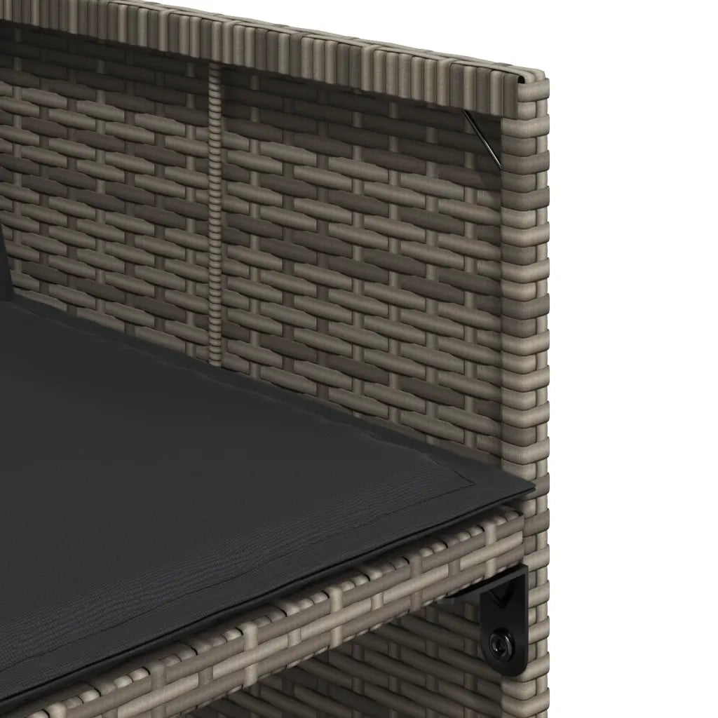 Set da Pranzo da Giardino 11pz con Cuscini in Polyrattan Grigio 3277885