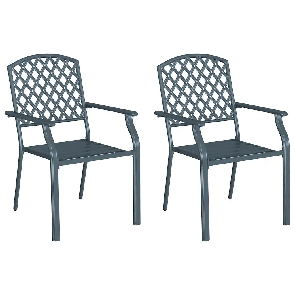 Sedia da Giardino 2 pz Antracite Acciaio 362775