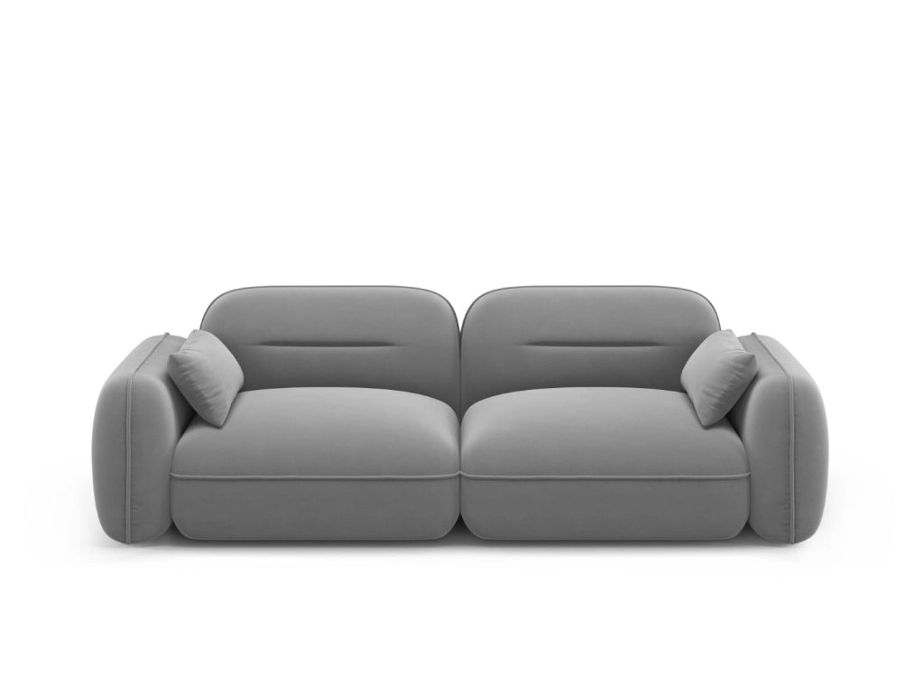 Cosmopolitan Design - Divano modulare "Sydney" 3 posti in velluto grigio chiaro 