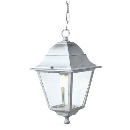 Lanterna a Sospensione Applique Esterno Lampada Bianca Illuminazione Old Sovil Colore: Bianco Argento