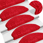Tappetini per scale 10 pz 65x21x4 cm rossi semicircolari grandi 149813