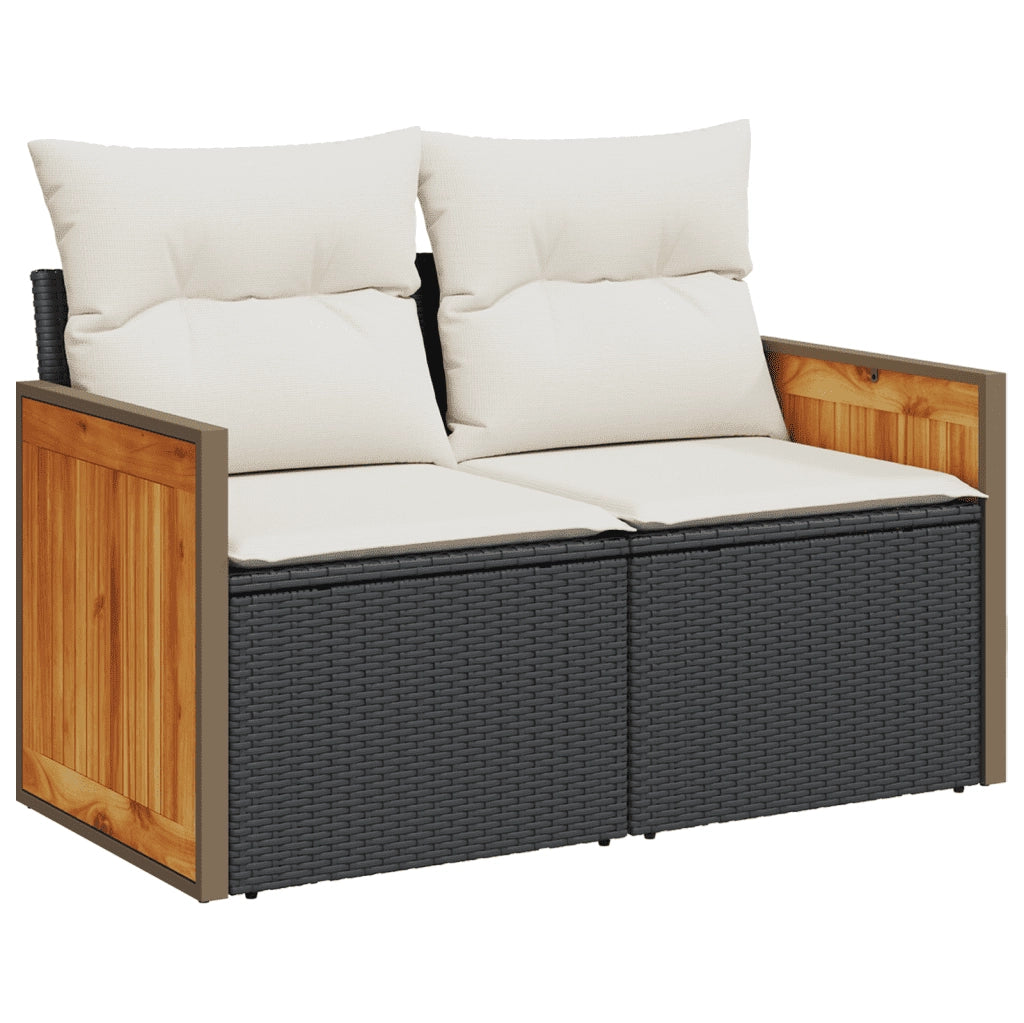 Set Divani da Giardino con Cuscini 7pz Nero Polyrattan 3273968