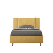 Letto una piazza e mezza senza rete imbottito 120x200 microfibra ocra Appia