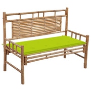 Panca da Giardino con Cuscino 120 cm in Bambù 3063887