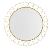 Specchio Hearts 80x2,5x80 cm in Ferro e MDF e Specchio Oro
