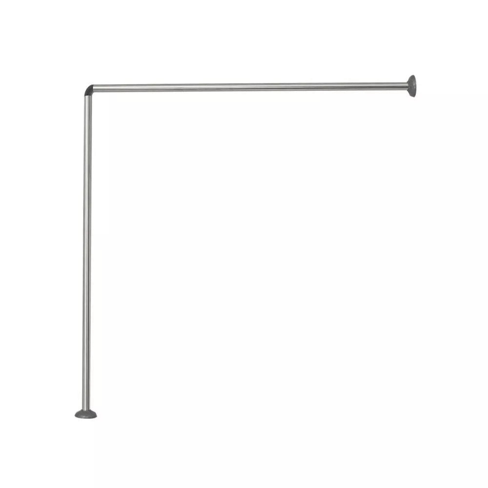 Trade Shop - Bastone Per Tenda Doccia Universale Angolare A L Con Aste 90x90 Cm Argento 79520 -