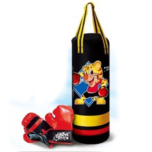 Set Boxe Pugilato per Bambini con Sacco da Appendere Guantoni ed Effetti Sonori