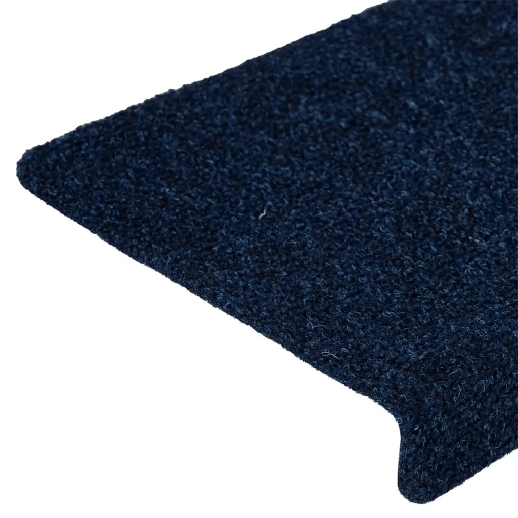 Tappetini per scale autoadesivi 30 pz 65x21x4 cm blu navy bordo rettangolare 3365701