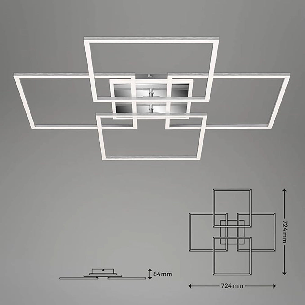 Applique Moderna Frame Brilo Smart Metallo Argento Led Integrato 50W