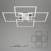 Applique Moderna Frame Brilo Smart Metallo Argento Led Integrato 50W
