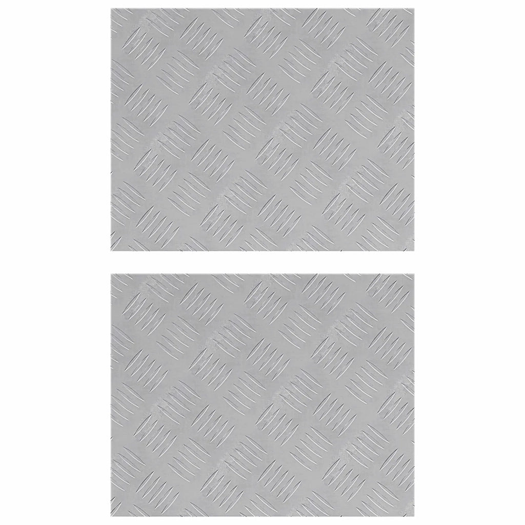 Gradini per Scale 2 pz | Tappetini per scale autoadesivi Argento 50 x 40 cm Alluminio
