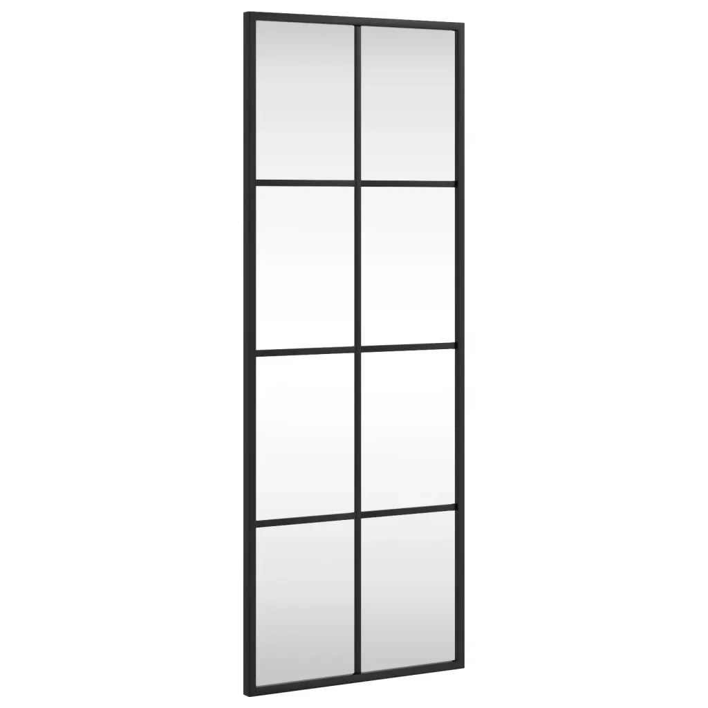 Specchio da Parete Nero 30x80 cm Rettangolare in Ferro 358642