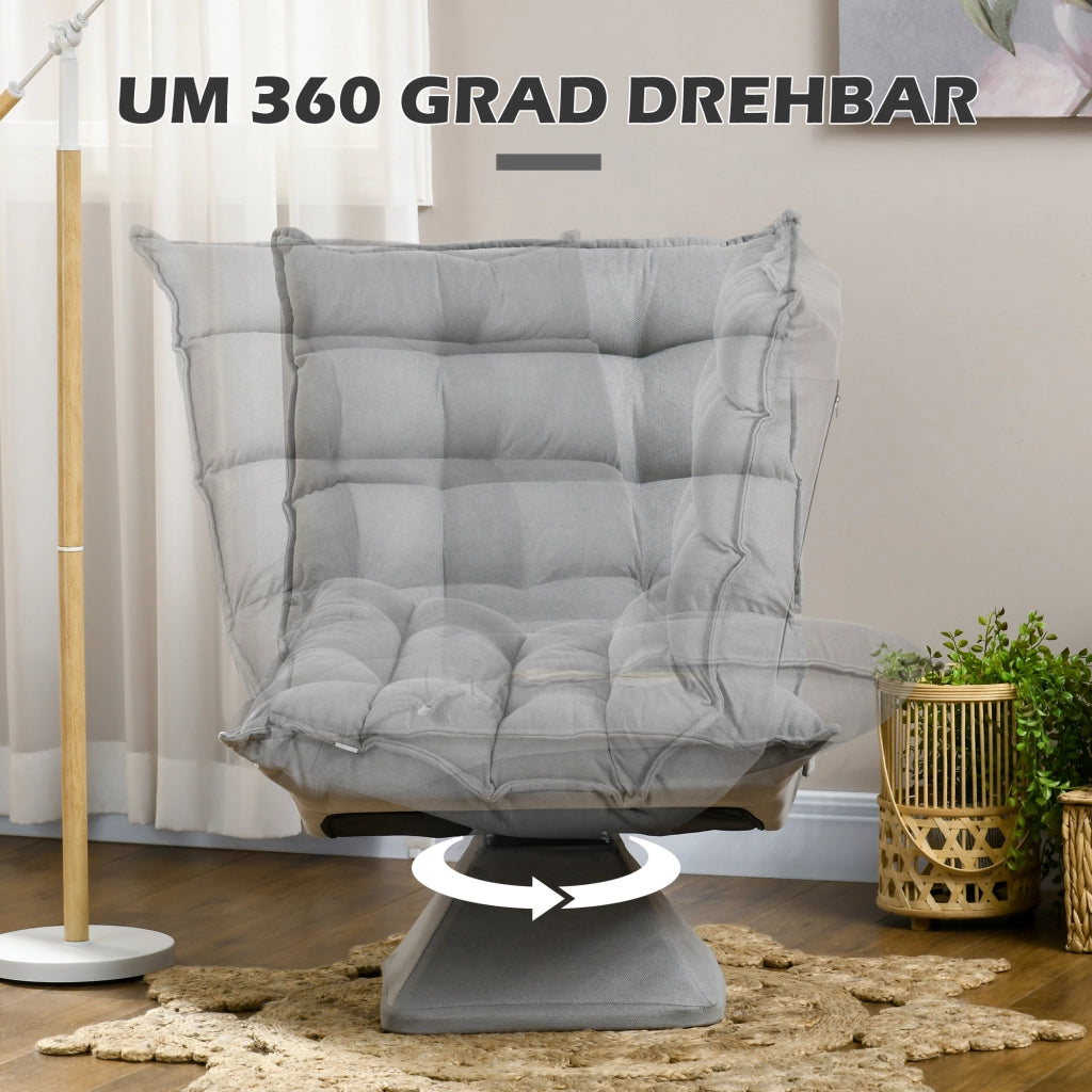 Poltrona Relax Girevole ¨C Minimal ¨C Grigio Chiaro 62x70x95
