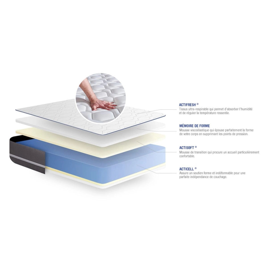 Materasso matrimoniale Actimemo pur 160x200cm - Spessore : 20cm - Memory foam - Rigido
