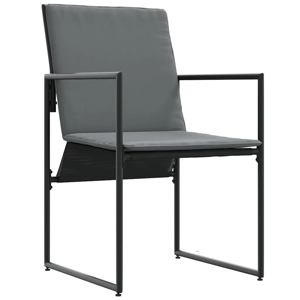Sedia con cuscino 4 pcs Nero e antracite Textilene 42003025