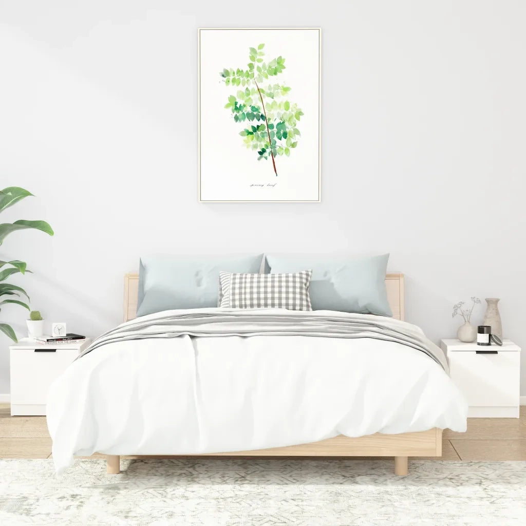 Comodini 2 pz Bianco Lucido 40x39x40 cm 811197