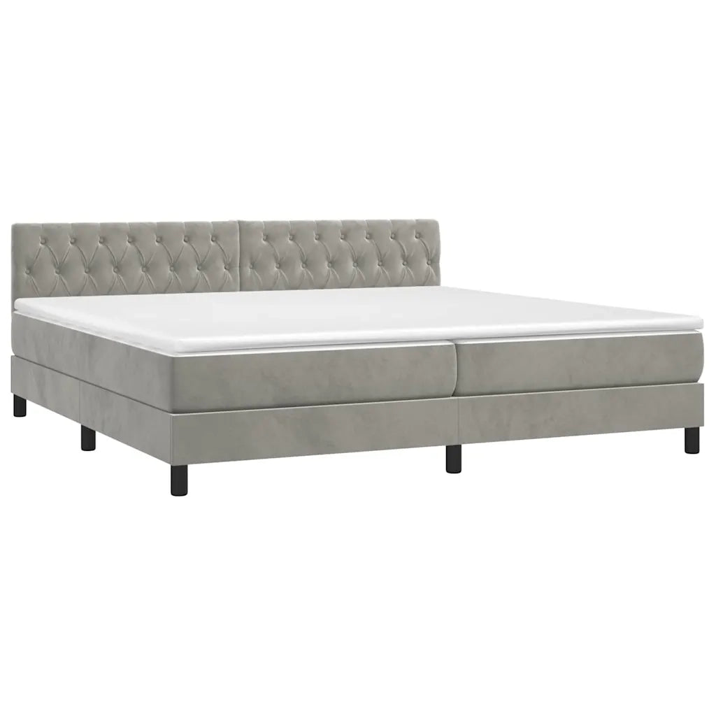 Letto a Molle con Materasso e LED Grigio Chiaro 200x200 cm 3134603