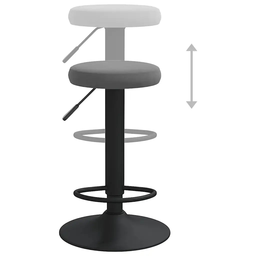 Sedie da Bar 2 pz Grigio Scuro in Velluto 333144