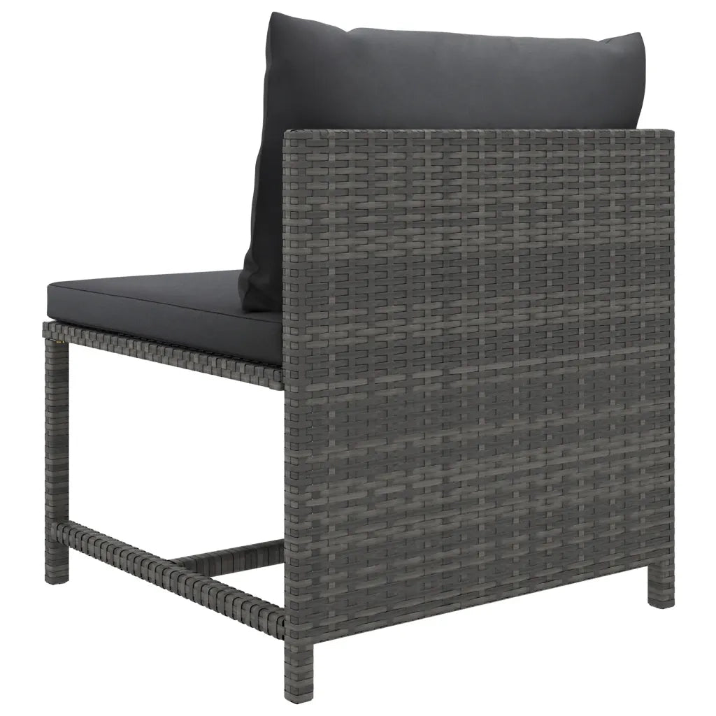 Set Divani da Giardino 9 pz con Cuscini in Polyrattan Grigio 3059773