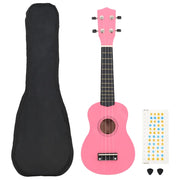 Set Ukulele Soprano con Borsa per Bambini Rosa 23 70153