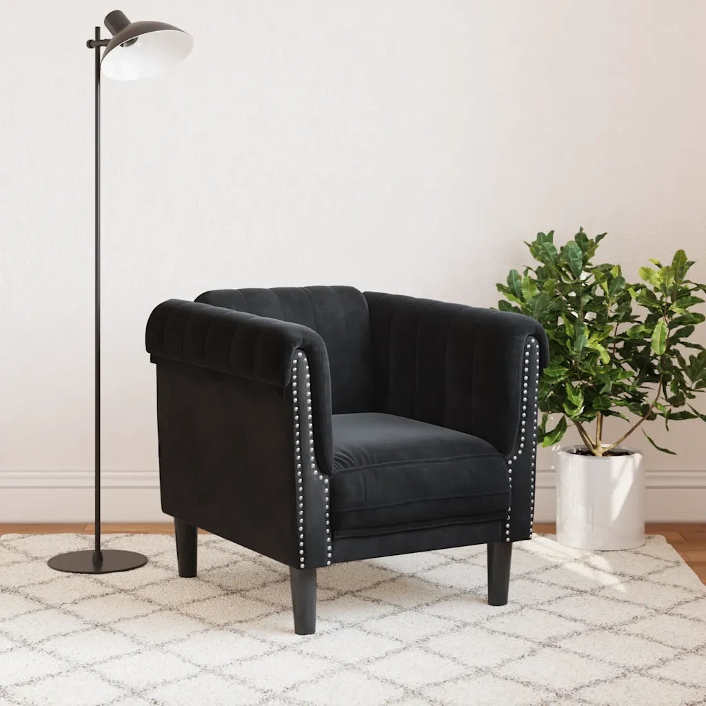 Poltrona Nera in Velluto 372570