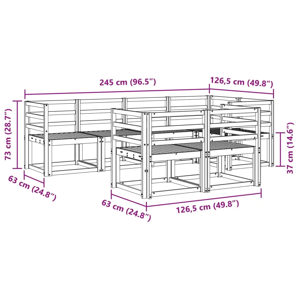 Set di divani da esterno 7 pz 3387753