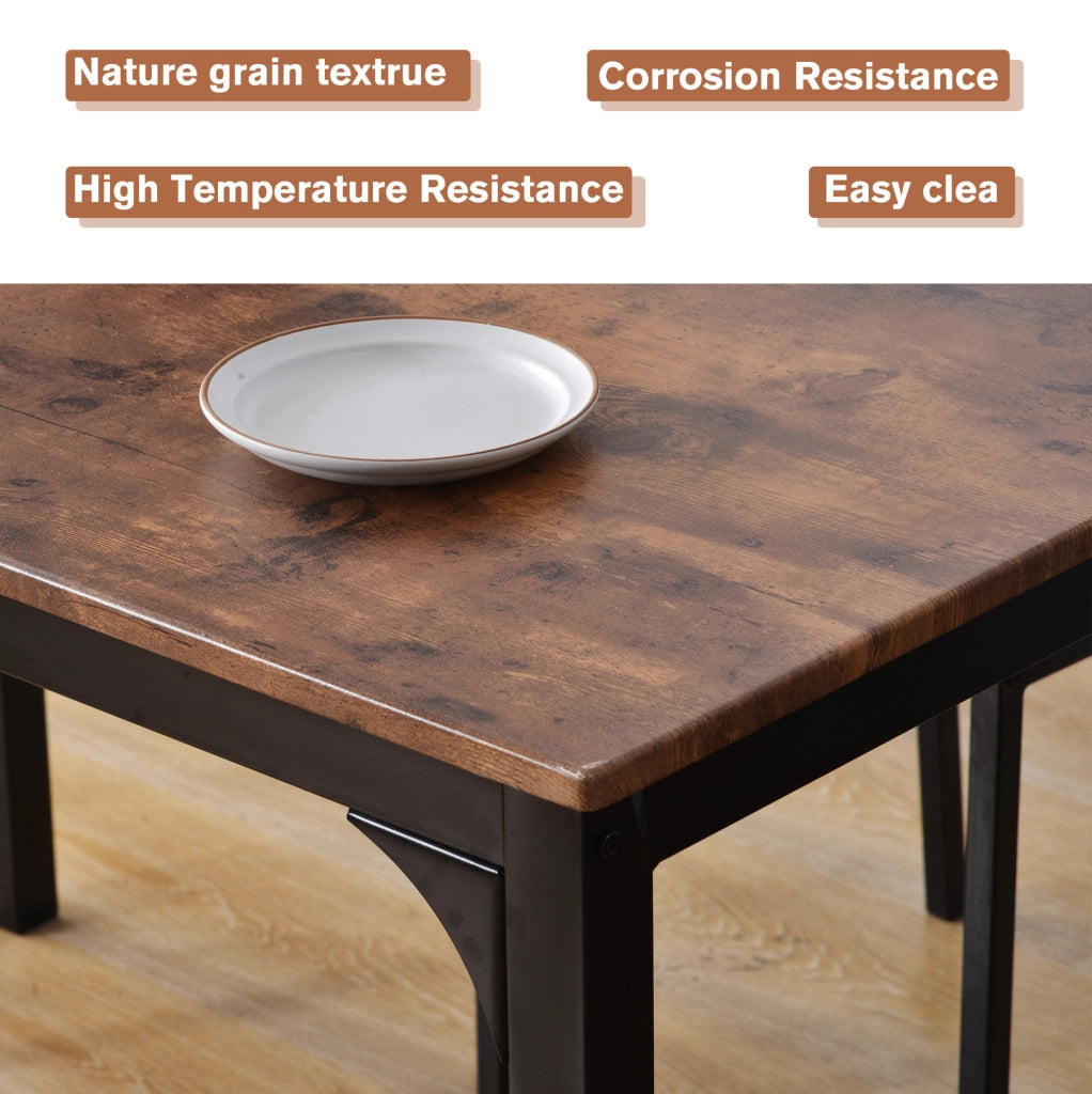 Set pranzo con tavolo 70x70 cm e 2 sedie; marrone