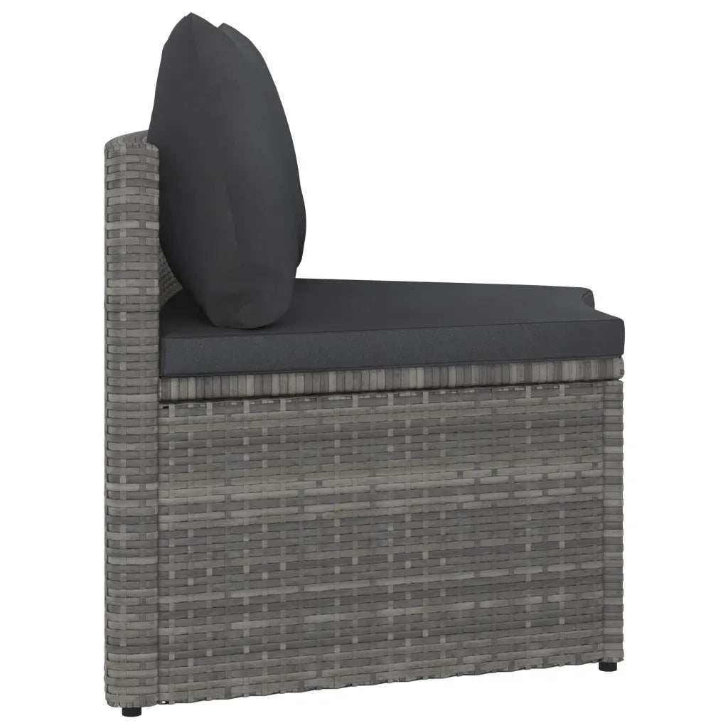 Set Divani da Giardino 7 pz con Cuscini in Polyrattan Grigio 3064891