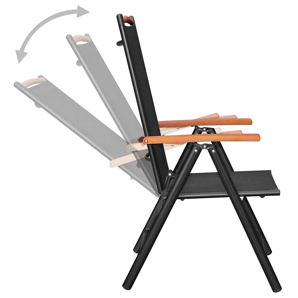 Set da Pranzo da Giardino 9 pz in Alluminio Nero 3070627