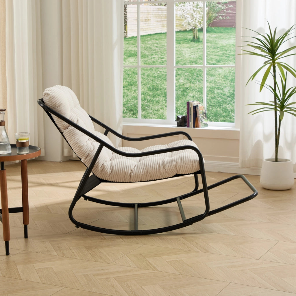SEDIA A DONDOLO 75x116x82 cm Acciaio Bianco
