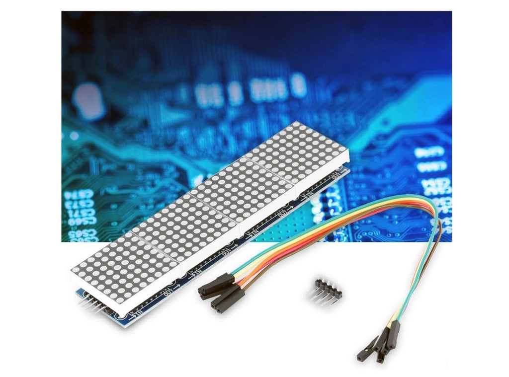 Modulo Display Matrice LED 8x32 MAX7219 4-in-1 per Arduino, Raspberry Pi ed ESP32 con Cavo Dupont 5 Pin