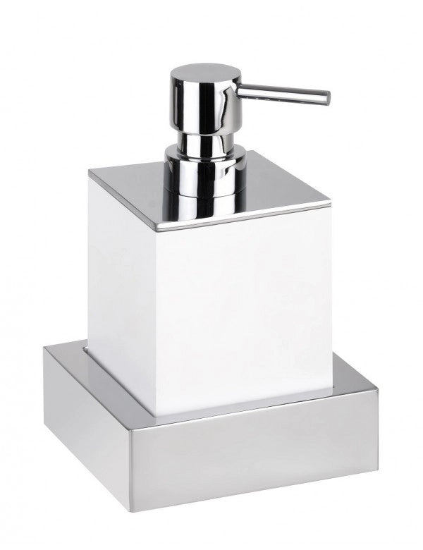 Dispenser Sapone Liquido GAMMA in Ottone Cromato Bianco / 200 ml